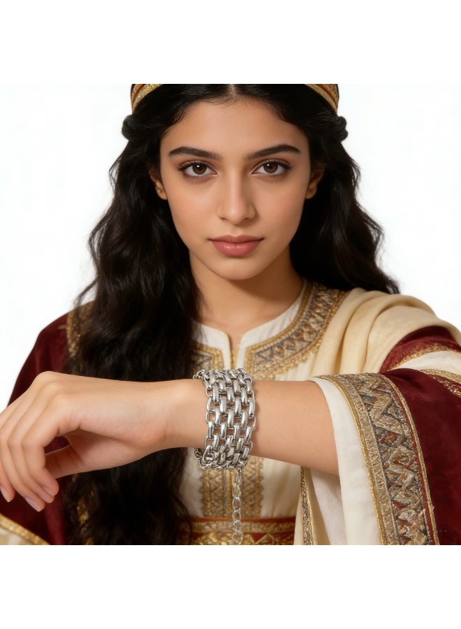 حقل سوار فضي فاخر، مثالي للحفلات والمناسبات. هدية فاخرة، متقن الصنع لا يبهت، بتصميم أنيق ومرن. - Image 5